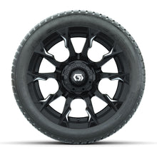 GTW Diablo Gloss Black/Machined 14 in Wheels with 205/30-14 Fusion Street Tires  Full Set