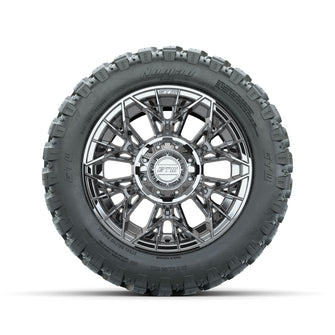 Set of (4) 12 in GTW Stellar Chrome Wheels with 22x11-R12 Nomad All-Terrain Tires