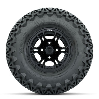 GTW Spyder Matte Black 10 in Wheels with 22x11-10 Predator All Terrain Tires – Full Set