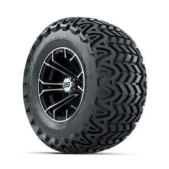 GTW Spyder Machined/Black 10 in Wheels with 20x10-10 Predator All Terrain Tires  Full Set