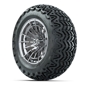 GTW Boost Chrome 14 in Wheels with 23x10-14 Predator All-Terrain Tires  Full Set