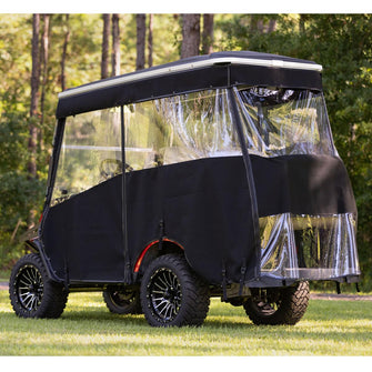 RedDot EZGO Express S4 Elite with 80” Non Modular Top Beige 3-Sided Track Style Vinyl Enclosure (Years 2023-Up)