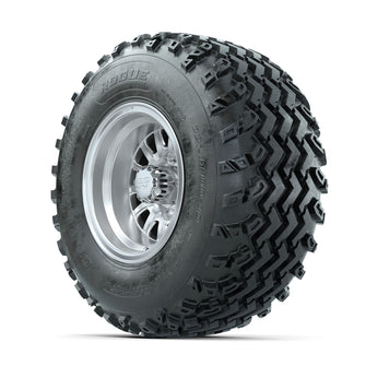 GTW Medusa Machined/Silver 10 in Wheels with 22x11.00-10 Rogue All Terrain Tires  Full Set