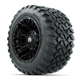 Set of (4) 12 in GTW® Stellar Black Wheels with 22x11-R12 Nomad All-Terrain Tires