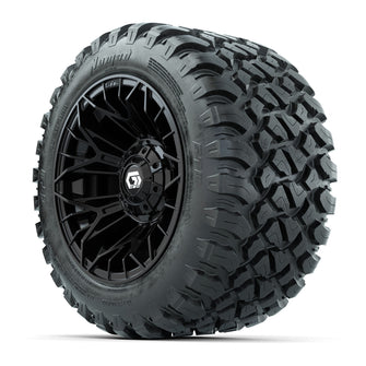 Set of (4) 12 in GTW Stellar Black Wheels with 22x11-R12 Nomad All-Terrain Tires