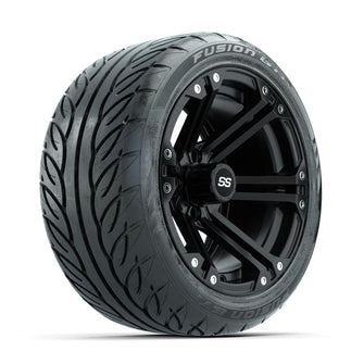 GTW Specter Matte Black 14 in Wheels with 225/40-R14 Fusion GTR Street Tires – Full Set