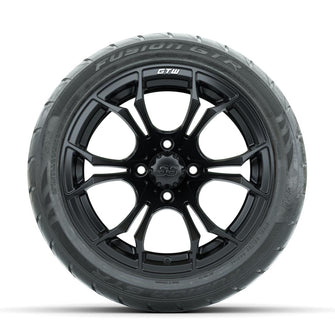 GTW Spyder Matte Black 14 in Wheels with 225/40-R14 Fusion GTR Street Tires – Full Set