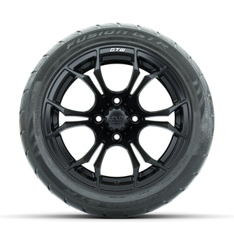 GTW Spyder Matte Black 14 in Wheels with 225/40-R14 Fusion GTR Street Tires  Full Set