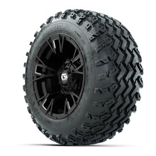 GTW® Vandal Matte Black/Machined 12 in Wheels with 22x11.00-12 Rogue All-Terrain Tires – Full Set