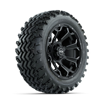 GTW Raven Ball Milled/Matte Black 14 in Wheels with 23x10.00-14 Rogue All Terrain Tires  Full Set