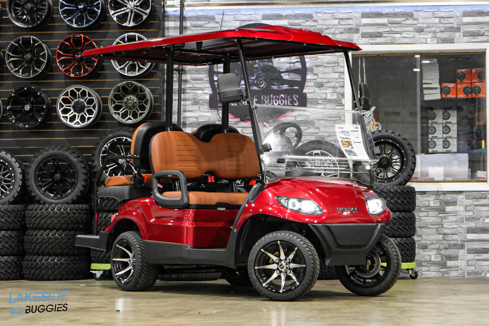 2024  Icon EV  I40  Sangria Red 4 Passenger PN# LT-A0166198 -  Icon EV at LakesideBuggies.com