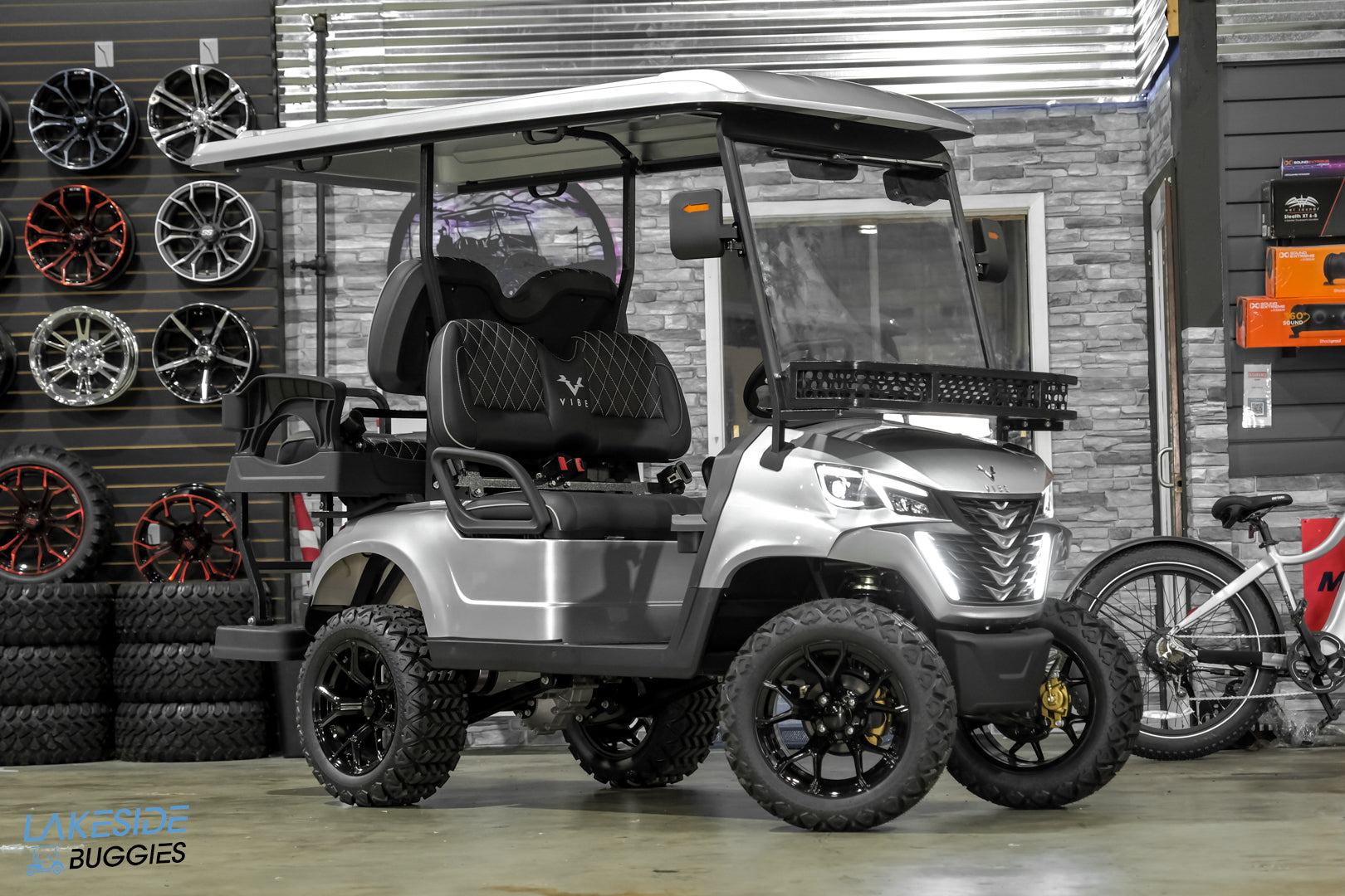 2025 VIBE EV - EV4  Blade Silver 4 Passenger Street Legal Golf Cart -  Vibe EV at LakesideBuggies.com