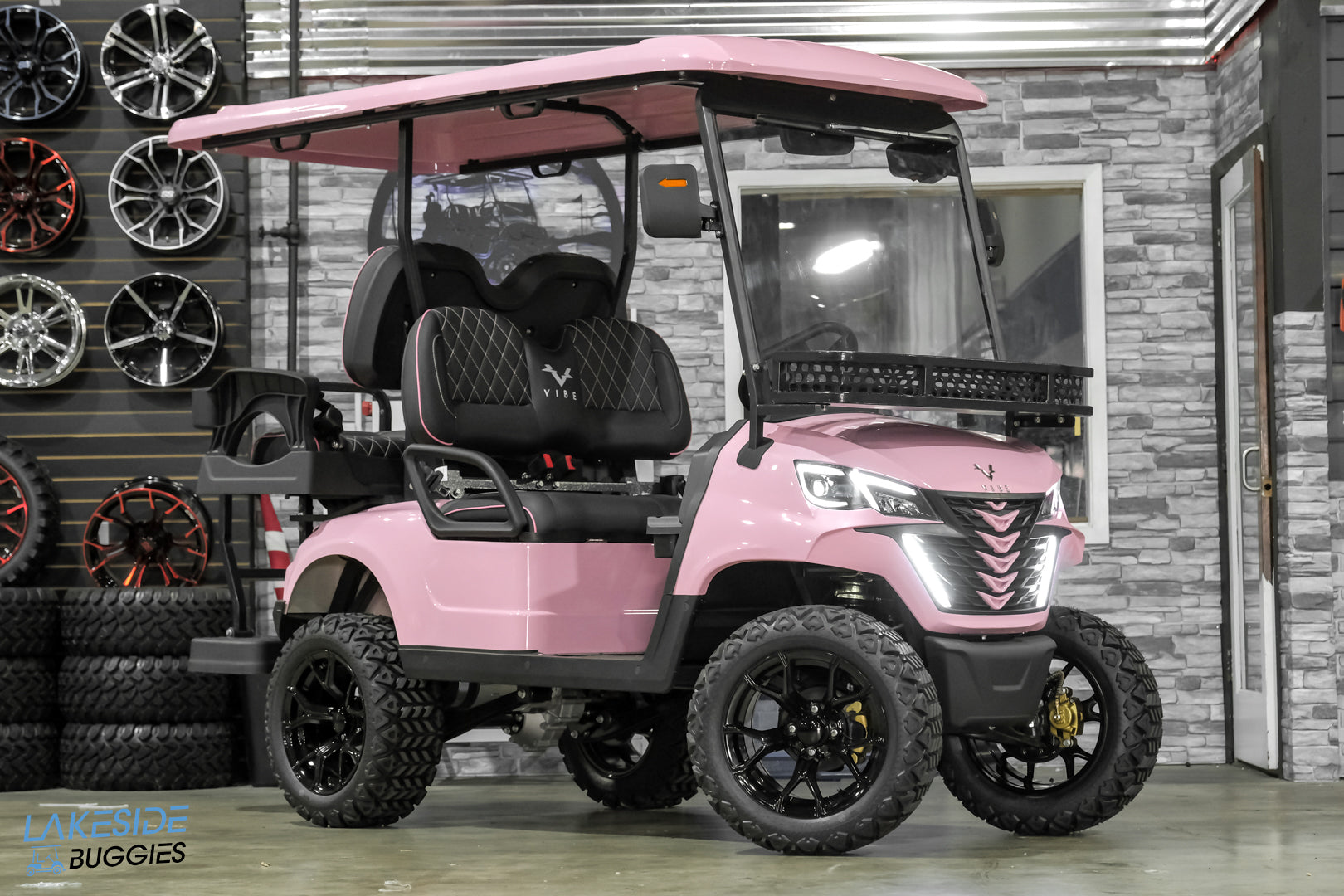 2025 VIBE EV - EV4  Awareness Pink 4 Passenger Street Legal Golf Cart -  Vibe EV at LakesideBuggies.com