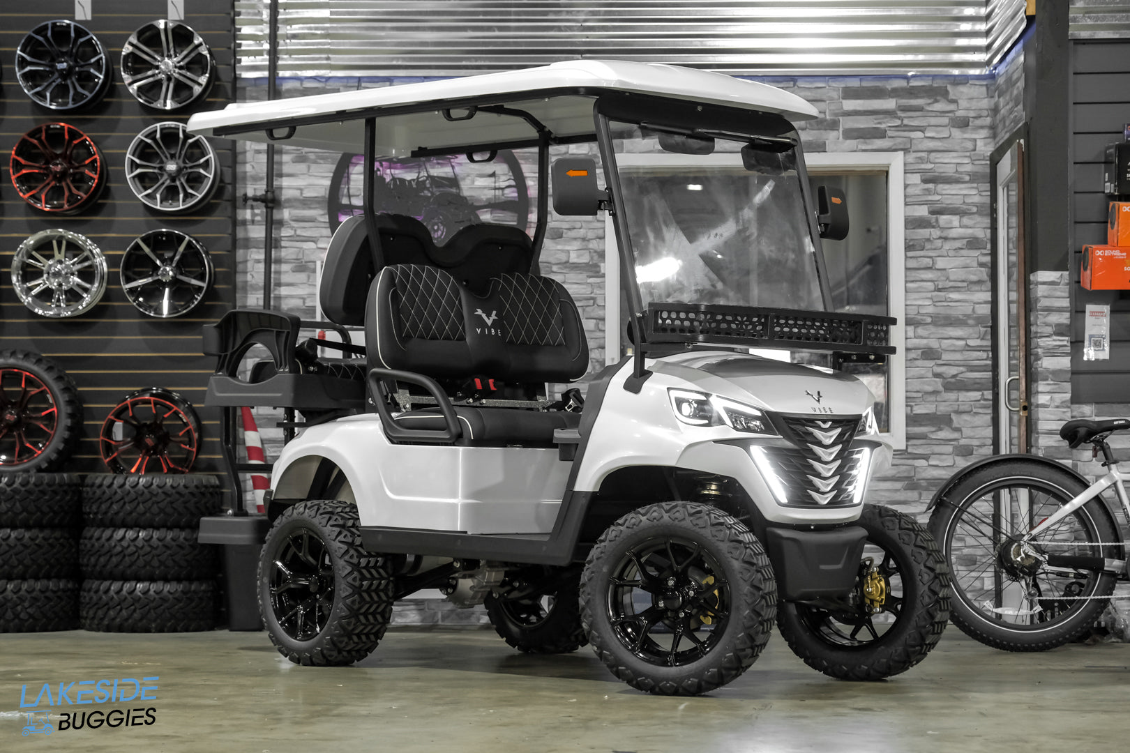 2025 VIBE EV - EV4  Pure White Metallic 4 Passenger Street Legal Golf Cart -  Vibe EV at LakesideBuggies.com
