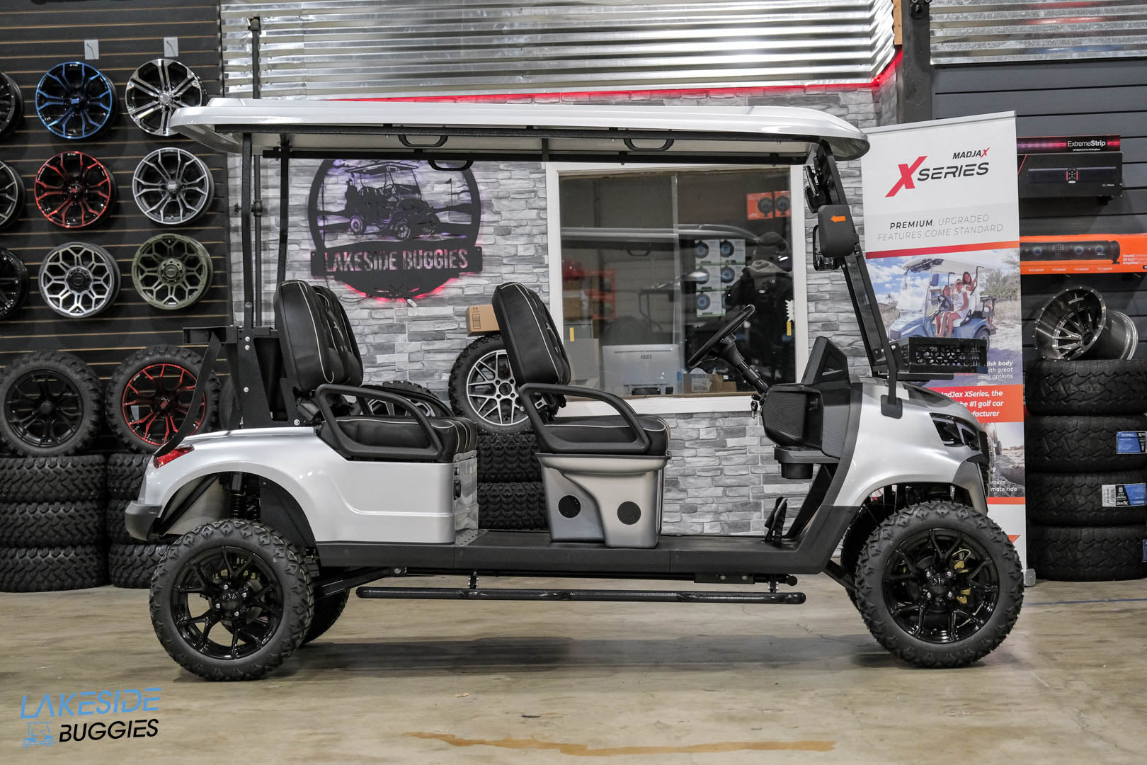 2025 VIBE EV  - EV4F  Blade Silver 4 Forward Passenger Street Legal Golf Cart -  Vibe EV at LakesideBuggies.com
