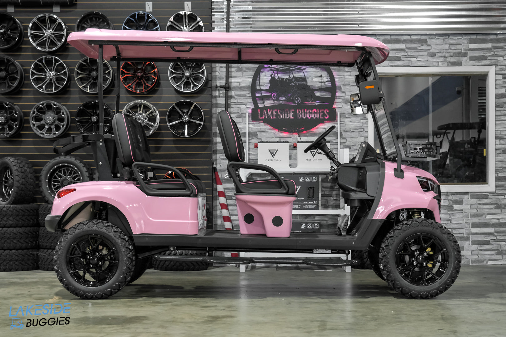 2025 VIBE EV - EV4F  Awareness Pink 4 Forward Passenger Street Legal Golf Cart -  Vibe EV at LakesideBuggies.com