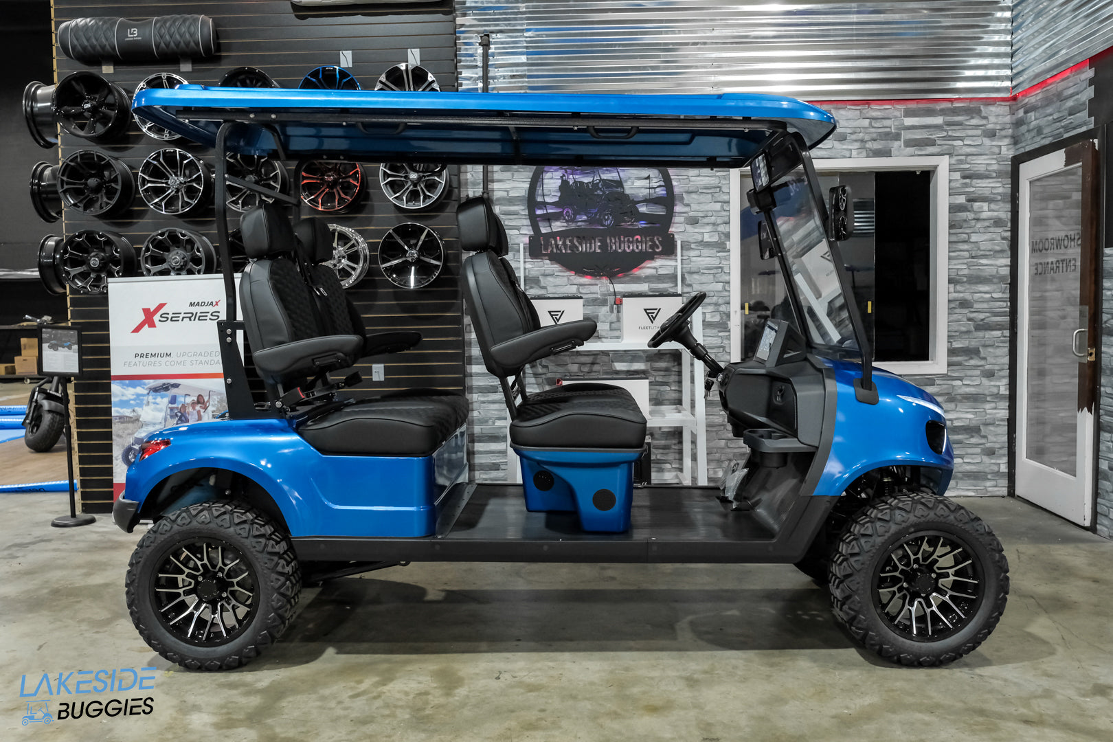 2025 VIBE EV - FLEX 4F Laguna Blue Carrito de golf legal para calle con 4 pasajeros delanteros