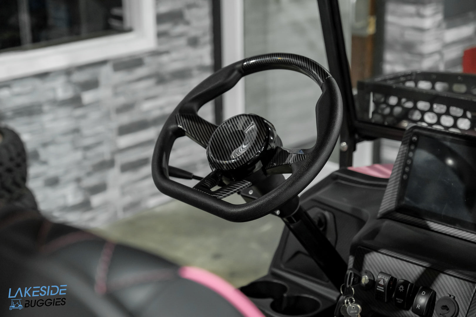 2025 VIBE EV - EV4F  Awareness Pink 4 Forward Passenger Street Legal Golf Cart -  Vibe EV at LakesideBuggies.com