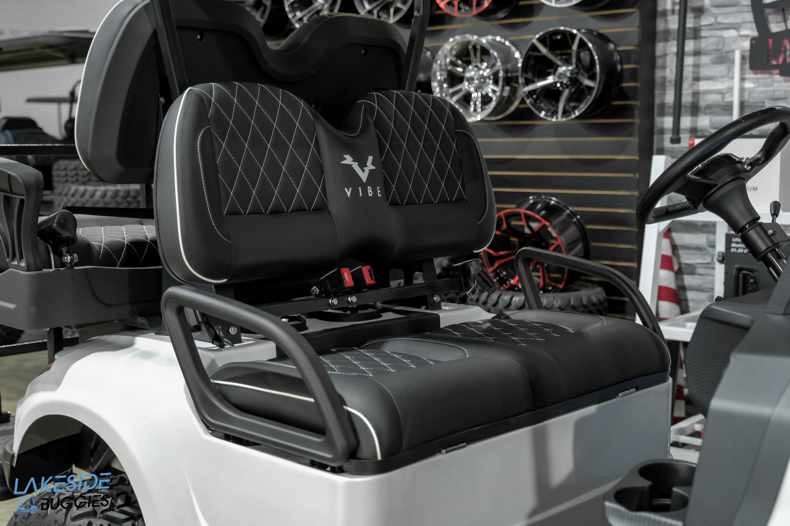 2025 VIBE EV - EV4  Pure White Metallic 4 Passenger Street Legal Golf Cart -  Vibe EV at LakesideBuggies.com