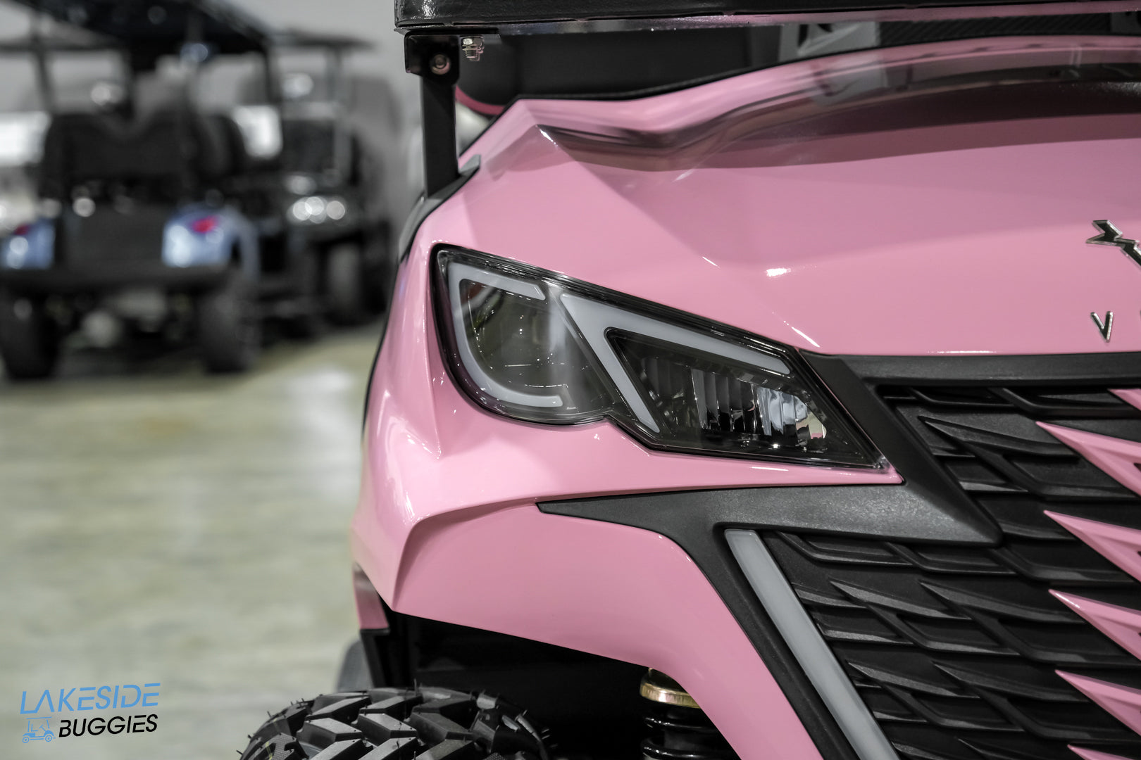 2025 VIBE EV - EV4F  Awareness Pink 4 Forward Passenger Street Legal Golf Cart -  Vibe EV at LakesideBuggies.com