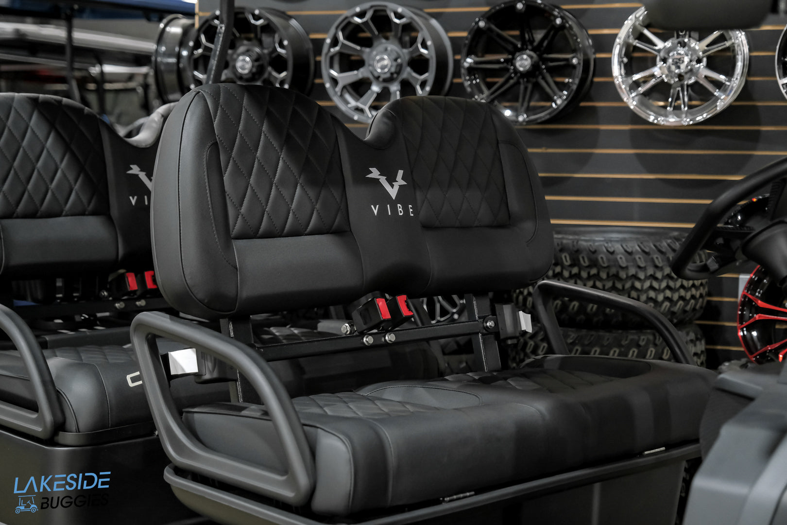 2025 VIBE EV - EV4F  Matte Black 4 Forward Passenger Street Legal Golf Cart -  Vibe EV at LakesideBuggies.com