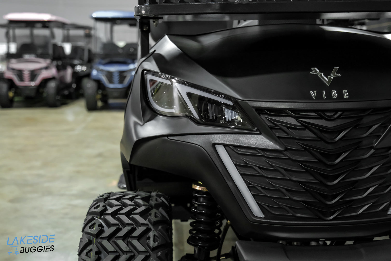 2025 VIBE EV  - EV4  Matte Black Limited Edition 4 Forward Passenger Street Legal Golf Cart -  Vibe EV at LakesideBuggies.com
