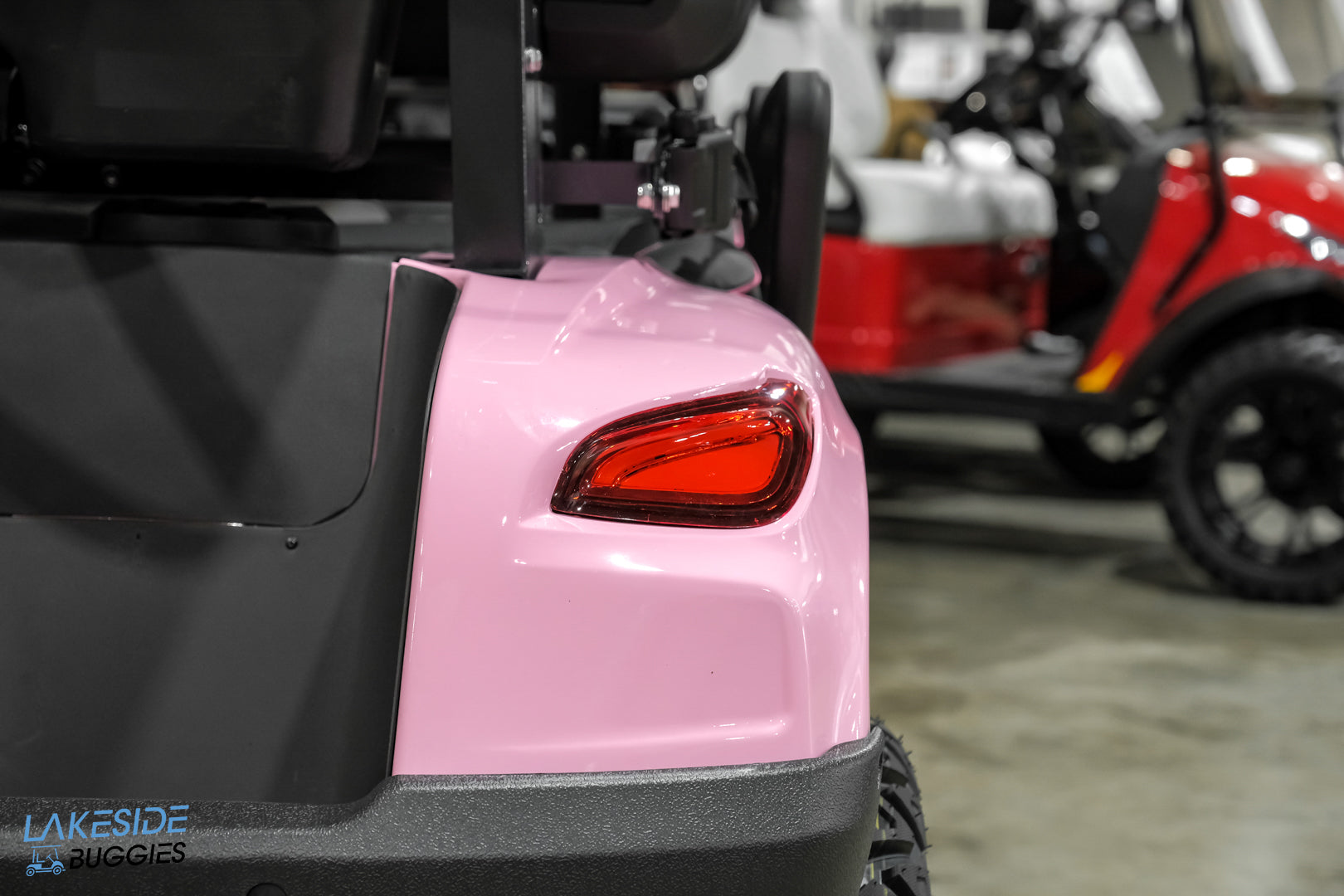 2025 VIBE EV - EV4F  Awareness Pink 4 Forward Passenger Street Legal Golf Cart -  Vibe EV at LakesideBuggies.com