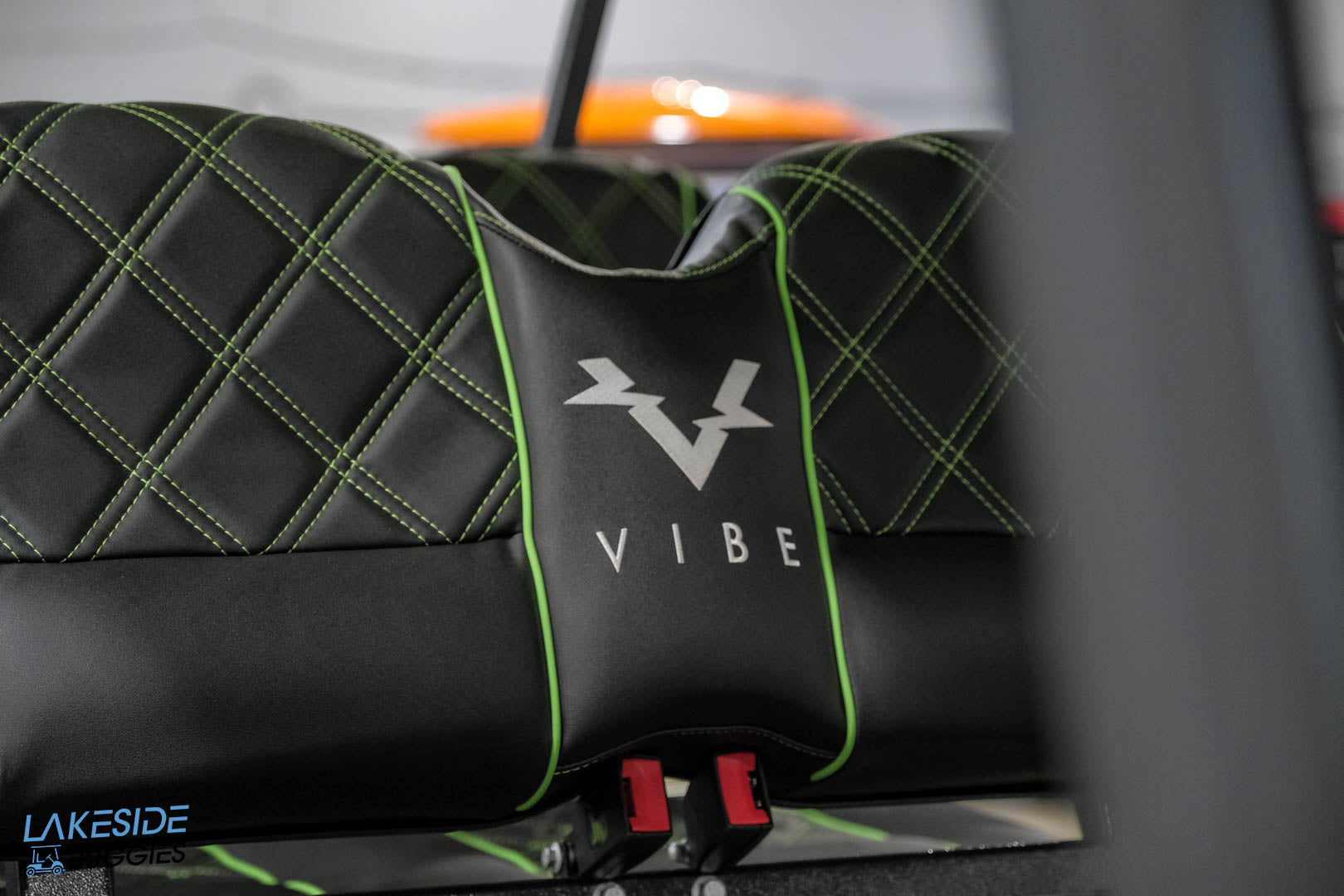 2025 VIBE EV - EV4  Lime Green 4 Forward Passenger Street Legal Golf Cart -  Vibe EV at LakesideBuggies.com