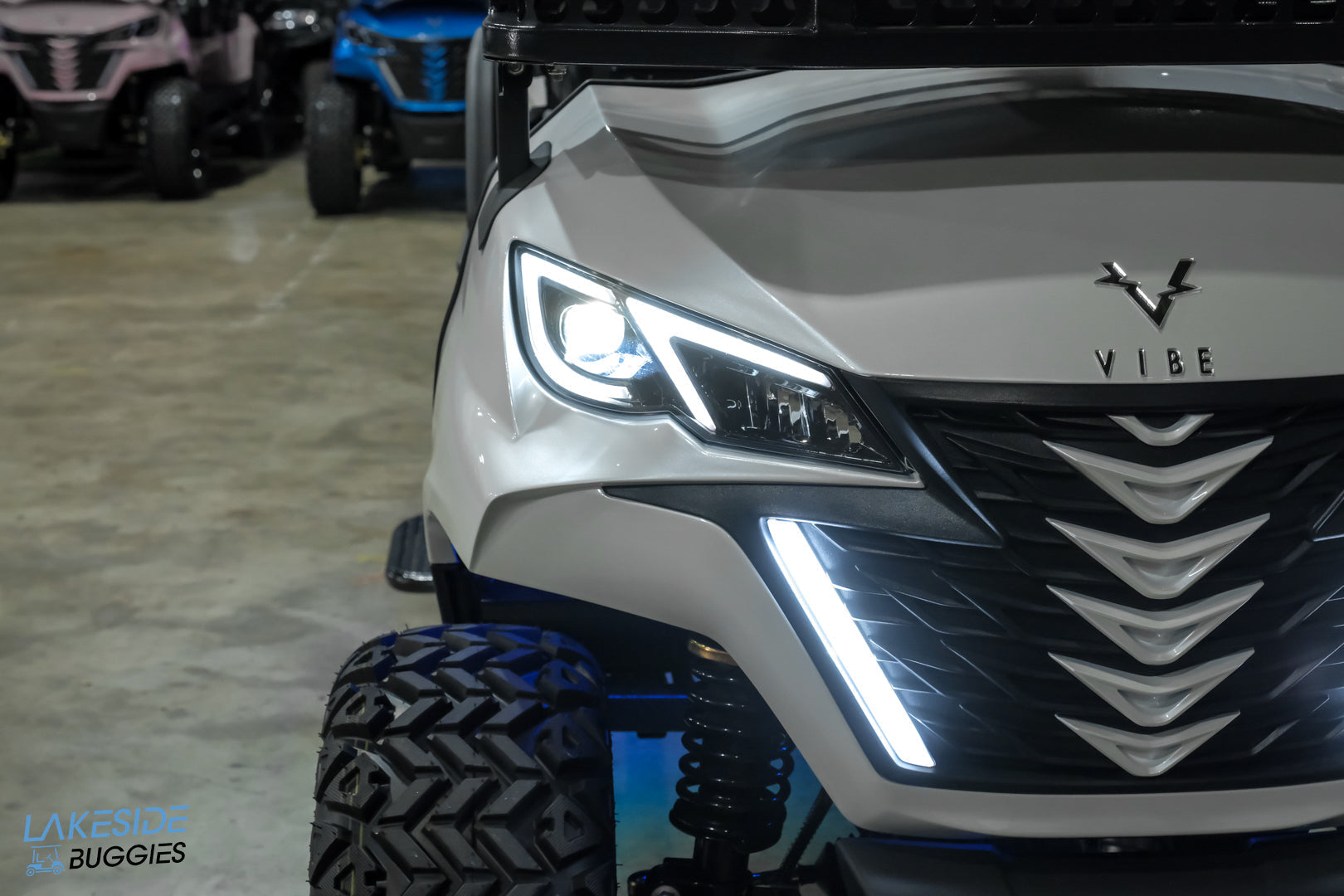 2025 VIBE EV - EV4F  Pure White Metallic 4 Forward Passenger Street Legal Golf Cart -  Vibe EV at LakesideBuggies.com