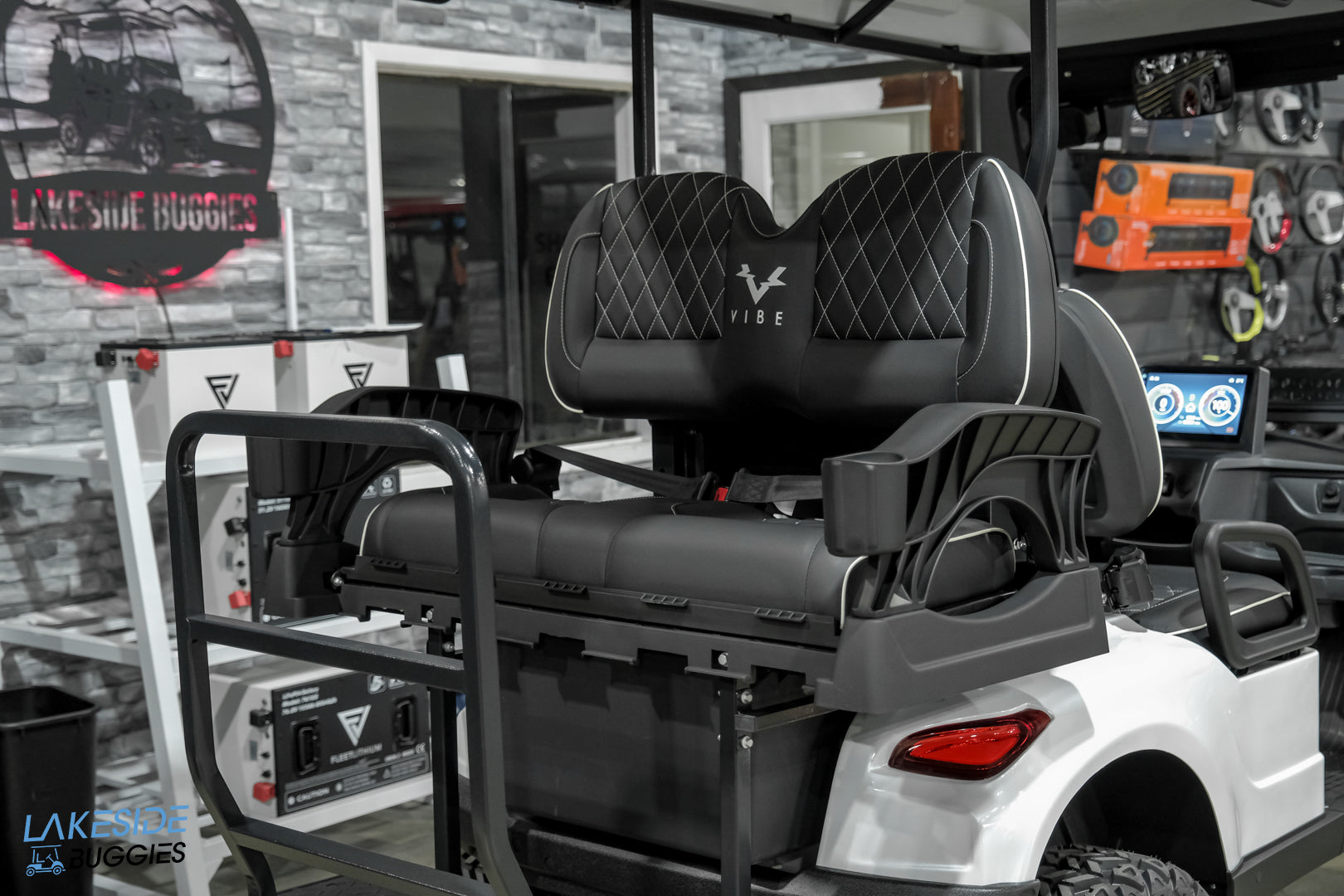 2025 VIBE EV - EV4  Pure White Metallic 4 Passenger Street Legal Golf Cart -  Vibe EV at LakesideBuggies.com