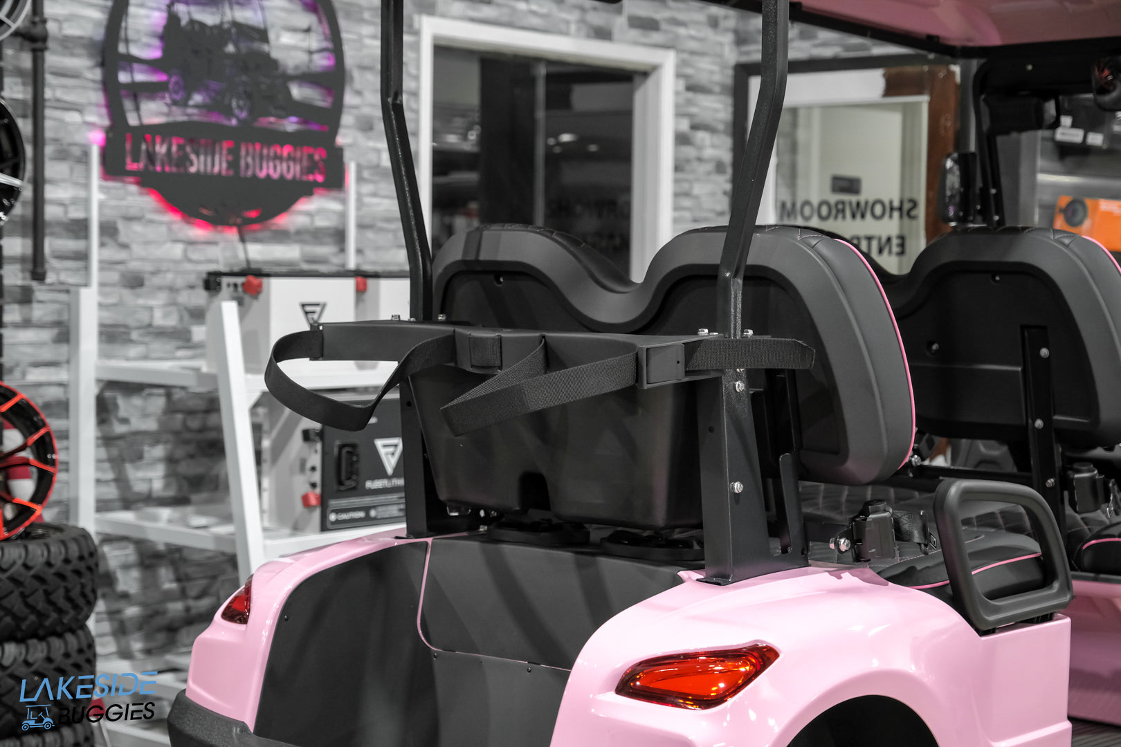 2025 VIBE EV - EV4F  Awareness Pink 4 Forward Passenger Street Legal Golf Cart -  Vibe EV at LakesideBuggies.com