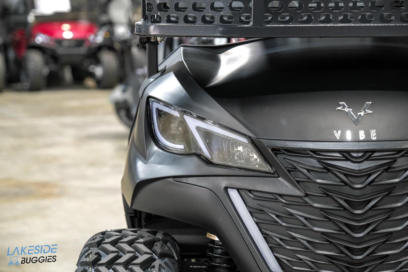 2025 VIBE EV - EV4F  Matte Black 4 Forward Passenger Street Legal Golf Cart -  Vibe EV at LakesideBuggies.com