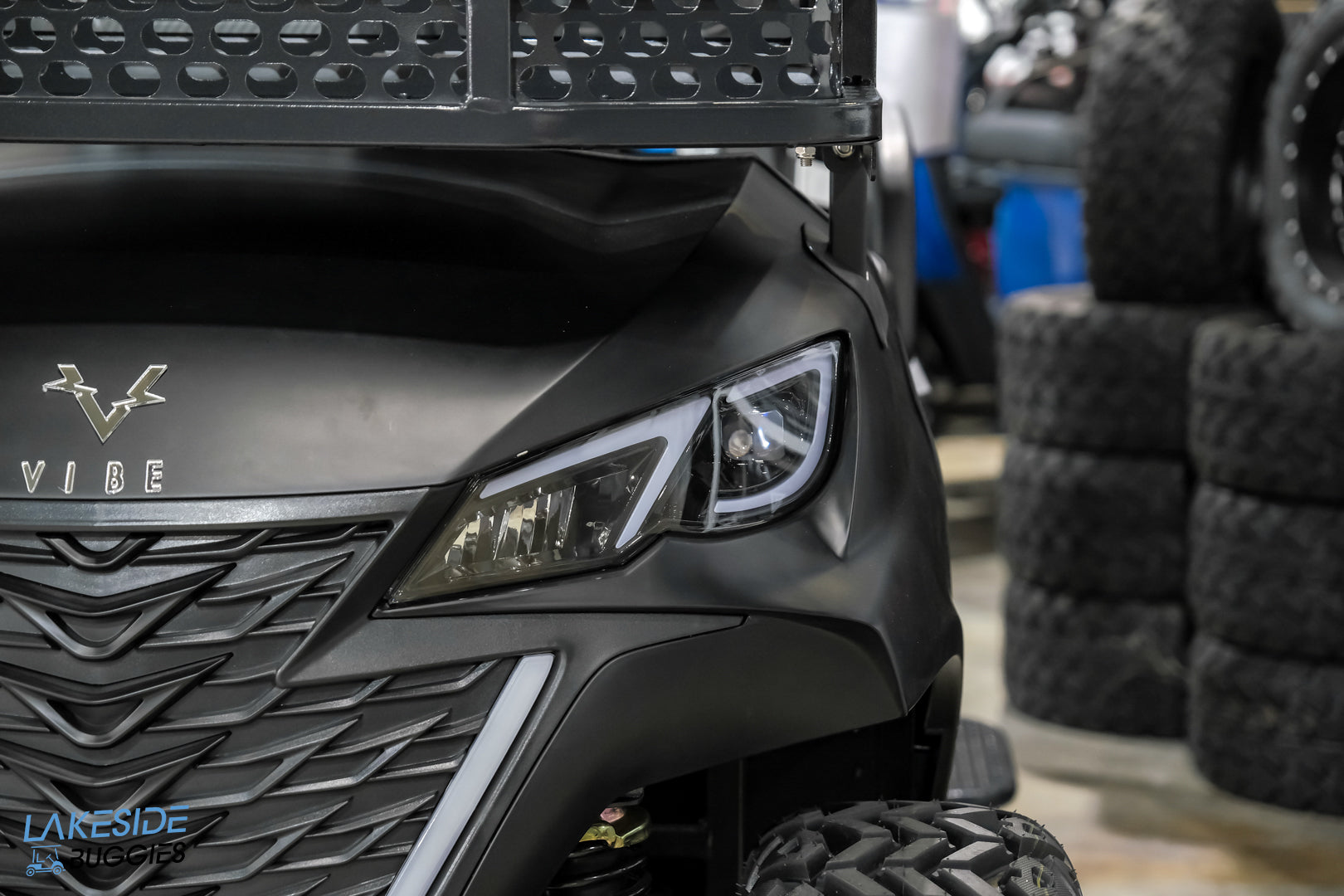 2025 VIBE EV - EV4F  Matte Black 4 Forward Passenger Street Legal Golf Cart -  Vibe EV at LakesideBuggies.com