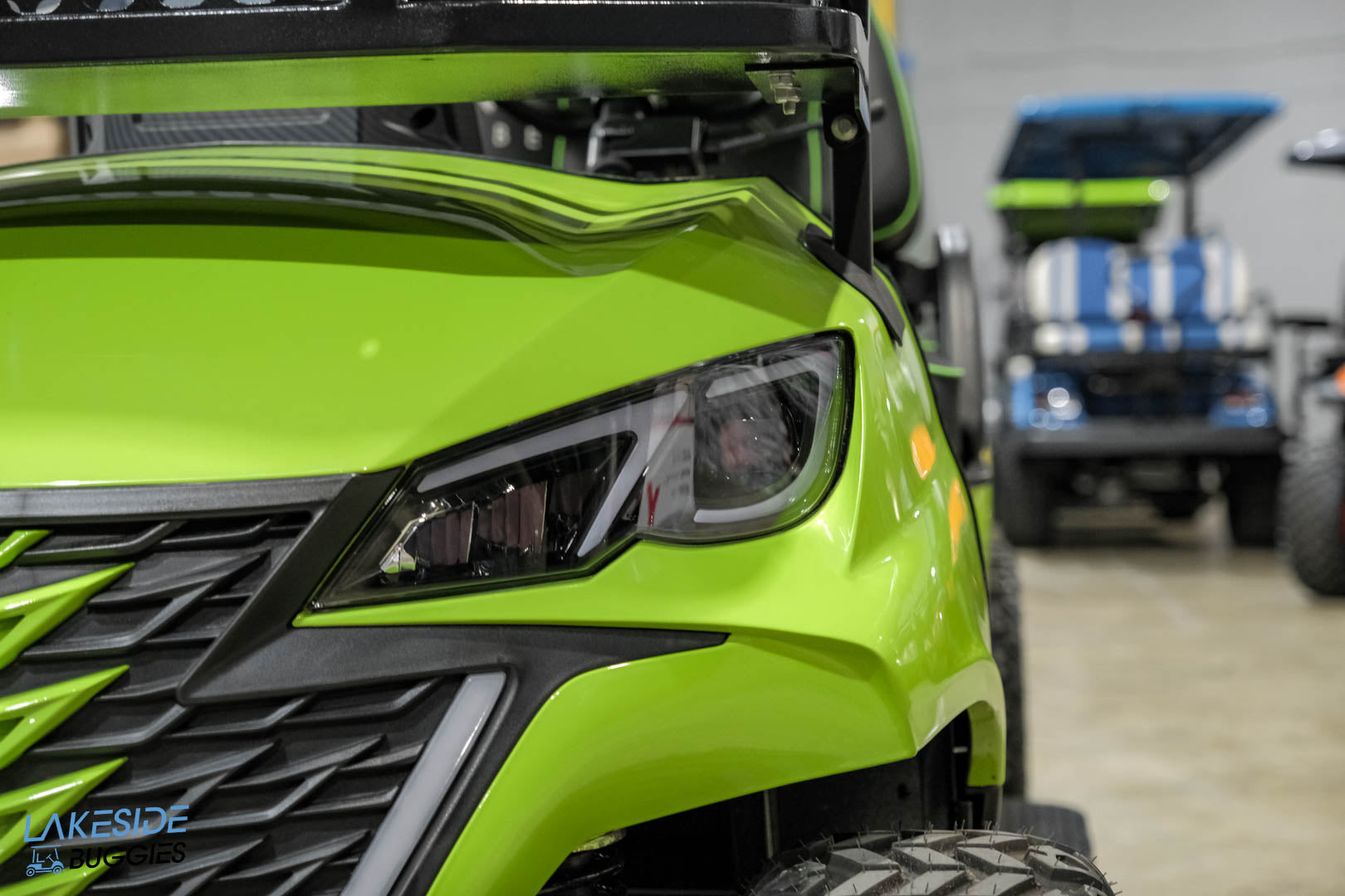 2025 VIBE EV - EV4  Lime Green 4 Forward Passenger Street Legal Golf Cart -  Vibe EV at LakesideBuggies.com