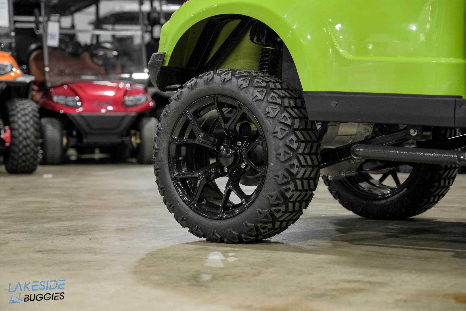 2025 VIBE EV - EV4  Lime Green 4 Forward Passenger Street Legal Golf Cart -  Vibe EV at LakesideBuggies.com