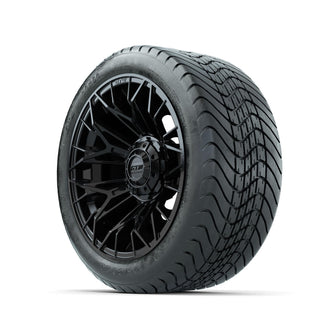 Set of (4) 14 in GTW® Stellar Black Wheels with 225/30-14 Mamba Street Tire Lakeside Buggies Parts and Accessories