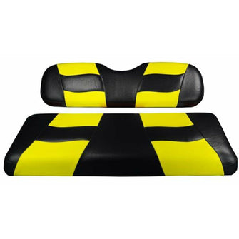 Lakeside Buggies MadJax® Riptide Black/Yellow Two-Tone Yamaha G29/Drive Front Seat Covers (Years 2008-Up)- 10-137 MadJax Premium seat cushions and covers