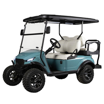 RedDot EZGO TXT with Storm Body 14-Up & MadJax XSeries 2023 Clear Folding DOT Windshield with 1" Strut Lakeside Buggies