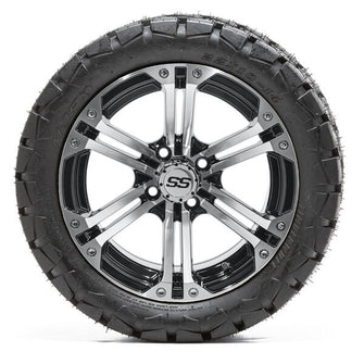 Lakeside Buggies 14” GTW Specter Black and Machined Wheels with 22” Timberwolf Mud Tires – Set of 4- A19-392 GTW Tire & Wheel Combos