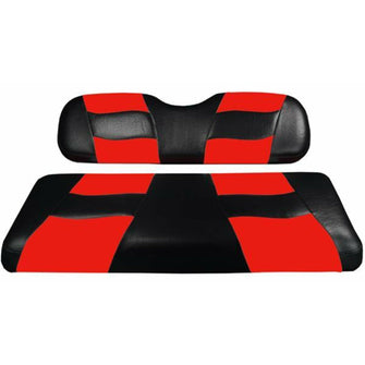 Lakeside Buggies MadJax® Riptide Black/Red Two-Tone Yamaha G29/Drive Front Seat Covers (Years 2008-Up)- 10-117 MadJax Premium seat cushions and covers