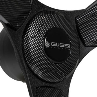 Gussi Italia® Model 13 Black/Carbon Fiber Steering Wheel For EZGO Lakeside Buggies