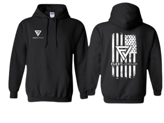 Mens Fleet Lithium Pull Over Hoodie - Black Fleet Lithium Apparel undefined