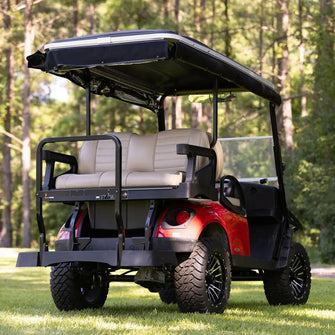 RedDot EZGO Express S4 Elite with 80” Non Modular Top White 3-Sided Track Style Vinyl Enclosure (Years 2023-Up) PN# 66075 -  Red Dot at LakesideBuggies.com