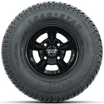 Set of (4) 10 in GTW Godfather Wheels with 205/65-10 Kenda Load Star Tires Lakeside Buggies Parts and Accessories