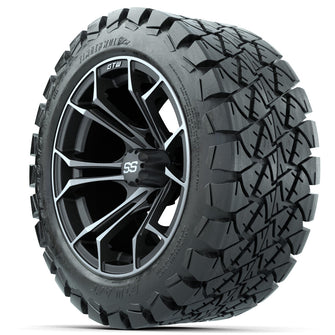 Set of (4) 14 in GTW Spyder Wheels with 22x10-14 GTW Timberwolf All-Terrain Tires Lakeside Buggies Parts and Accessories