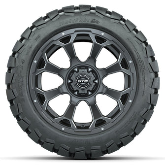 Set of (4) 14 in GTW Raven Wheels with 22x10-14 GTW Timberwolf All-Terrain Tires Lakeside Buggies Parts and Accessories