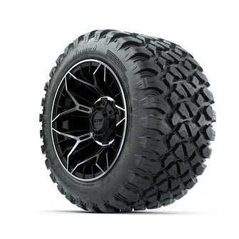 Set of (4) 12 in GTW® Stellar Machined & Black Wheels with 22x11-R12 Nomad All-Terrain Tires Lakeside Buggies Parts and Accessories