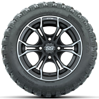 Set of (4) 12 in GTW Spyder Wheels with 22x11-R12 GTW Nomad All-Terrain Tires Lakeside Buggies Parts and Accessories