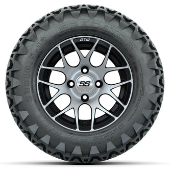 12” GTW Pursuit Black/Machined Wheels with Predator All-Terrain Tires – Set of 4 Lakeside Buggies Parts and Accessories