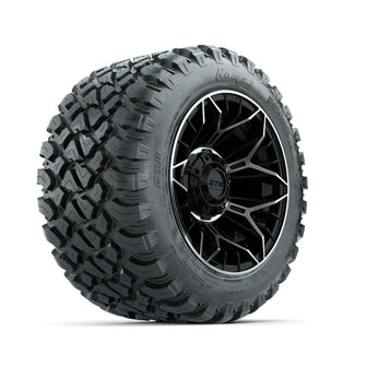 Set of (4) 12 in GTW® Stellar Machined & Black Wheels with 22x11-R12 Nomad All-Terrain Tires Lakeside Buggies Parts and Accessories